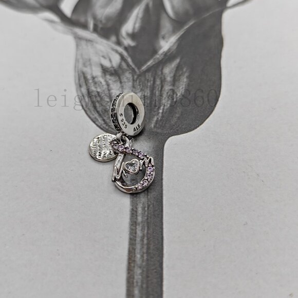 Pandora Mom Infinity Pavé Double Dangle Charm - Picture 5 of 5